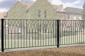 ABBI Metal Garden Fence Panel 1830mm GAP x 812mm High ABZP01