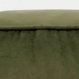 icon Gavrilovic Large Velvet Pouffe Ottoman Olive Green