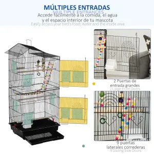 PawHut Bird Cage for Budgies, Finches, Canaries w/ Accessories, Toys, Tray