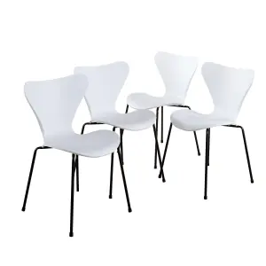 Home Source Trinity Table and 4 White Penny Chairs