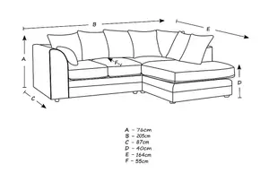 Chicago Jumbo Cord Right Hand Facing Corner Sofa Chocolate