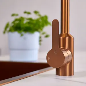 Flode Bryne Kitchen Mixier Tap Brushed Copper Finish