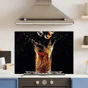 Premium 90cm x 65cm 6mm Glass Cocktail Kitchen Splashback Toughened Polished Edge