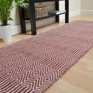 Geometric Handmade Modern Easy to clean Rug for Dining Room Bed Room and Living Room-66 X 200cm (Runner)