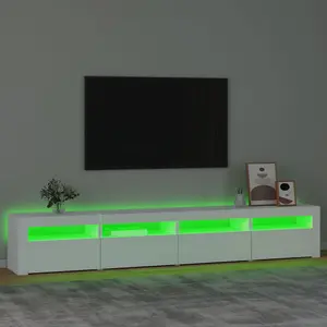 Berkfield TV Cabinet with LED Lights White 240x35x40 cm