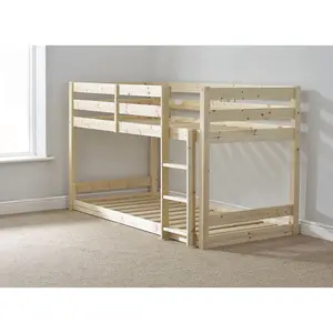 Adrianna Heavy Duty Solid Pine Low Bunk Bed Small Double (4")