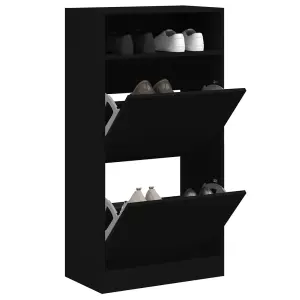 Shoe Cabinet Black 60x34x116 cm Engineered Wood