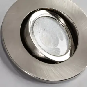 Litecraft Pack of 2 Chrome Modern IP20 Fire Rated Tiltable Downlights