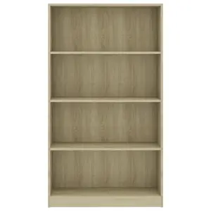 Berkfield 4-Tier Book Cabinet Sonoma Oak 80x24x142 cm Engineered Wood