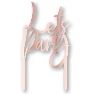 Amscan Lets Party Metallic Acrylic Cake Topper Rose Gold (18cm x 10cm)