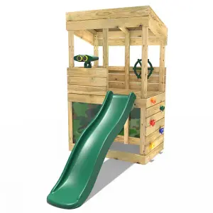 Rebo Children's Wooden Lookout Tower Playhouse with 6ft Slide - Max Set