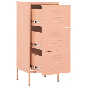 Berkfield Storage Cabinet Pink 42.5x35x101.5 cm Steel