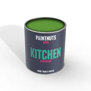 PaintNuts Solid Wood Laminated Kitchen Units Cupboard Cabinet Door Gloss Paint - Yellow Green - 1L (RAL6018)