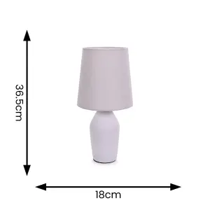 ValueLights Arlo Set of 2 - Lilac Ceramic Base Table Lamp with Tapered Shade - LED Bulbs Included