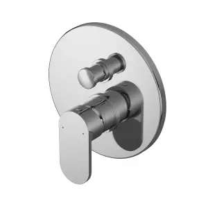 Current Contemporary Bathroom Round Concealed Manual Shower Valve with Diverter and Lever Handle, 170mm, Chrome - Balterley