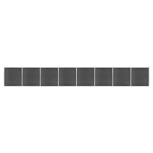 Berkfield Fence Panel Set WPC 1391x186 cm Black