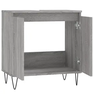 Berkfield Bathroom Cabinet Grey Sonoma 58x33x60 cm Engineered Wood