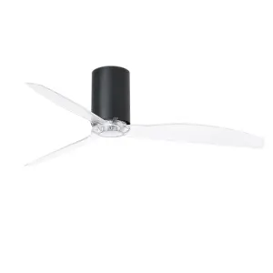 Luminosa Mini Medium Ceiling Fan Matt Black, Clear - Optional LED Light Sold Separately