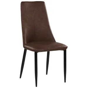 Set of 2 Dining Chairs CLAYTON Faux Leather Brown