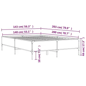 Berkfield Bed Frame without Mattress Black 140x200 cm