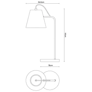 GoodHome Syenite Contemporary Brushed White Chrome effect Table light