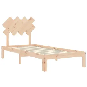 Berkfield Bed Frame with Headboard 90x200 cm Solid Wood