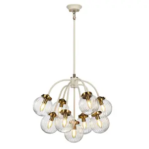 Elstead Cosmos 9 Light Pendant Globe Glass Shades