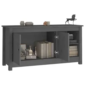 Berkfield TV Cabinet Grey 103x36.5x52 cm Solid Wood Pine