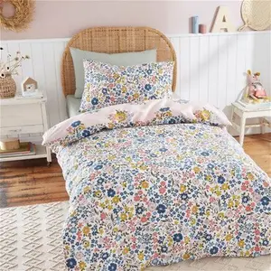 Dunelm Vintage Floral Duvet Cover And Pillowcase Set, Floral, Size: Single, Polycotton