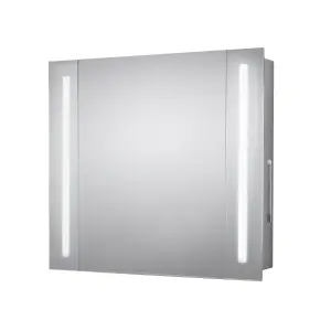 Sensio Finlay Wall-mounted Illuminated Mirrored Bathroom Cabinet (W)650mm (H)600mm