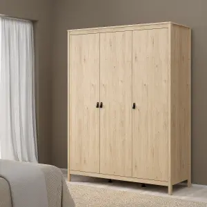 Barcelona Wardrobe with 3 Doors in Jackson Hickory Oak