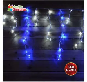 360 LED Blue and Ice White Icicle Light 8 Modes Ultra Bright Christmas Wedding Decoration Indoor Outdoor