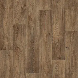 Brown Modern Wood Effect Anti-Slip Vinyl Flooring for Home, Shops, Offices, 2.5mm Thick Vinyl Sheet-6m(19'8") X 2m(6'6")-12m²