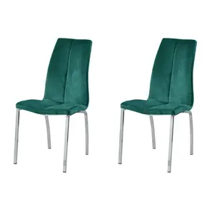 Knudsen Velvet Upholstered Side Chair (Set of 2) Green