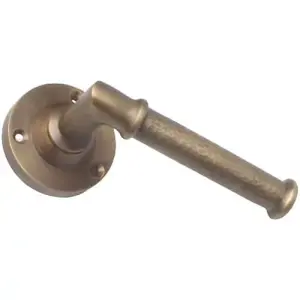 Castelion Antique Brass Hammered Lever On Rose Door Handles 