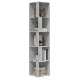 Berkfield Corner Cabinet Concrete Grey 33x33x164.5 cm Engineered Wood