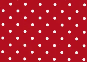 Fablon Sticky Back Self Adhesive Vinyl Polka Dot Red - 45cm X 2m FAB12594