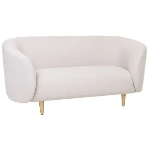 2 Seater Fabric Sofa Beige and Gold LOEN