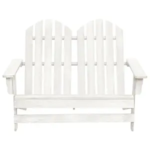 Berkfield 2-Seater Garden Adirondack Chair Solid Fir Wood White