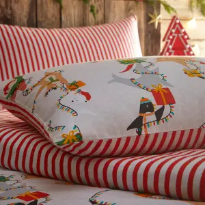 furn. Santas Workshop Christmas Reversible Duvet Cover Set