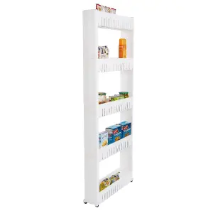 Slim Slide Out Kitchen Bathroom Trolley Rack Holder Storage On Wheels - Ample Storage - Slides Easily In And Out