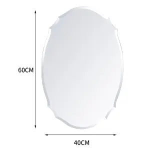 Clear Glass Creative Wall Mounted Frameless Bathroom Mirror Vanity Mirror for Dressing Table 400 x 600 mm