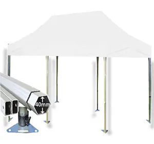 3m x 6m Extreme 40 Instant Shelter Pop Up Gazebos Frame & Canopy - White