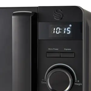 Swan Stealth 20L LED Microwave, Matte Black, 800W, Various Power Levels, 60 Minute Timer and Digital Display, SM22037LBLKN