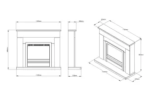 Be Modern Alder Light grey & oak Inset Electric Fire suite