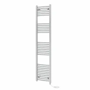 Rinse Bathrooms Electric Heated Towel Rail Curved Chrome Bathroom Towel Radiator 1800x400mm - 800W