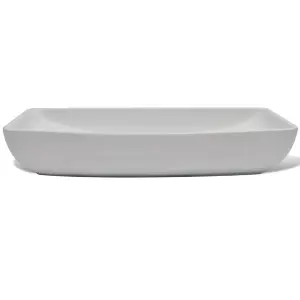 Berkfield Bathroom Basin with Mixer Tap Ceramic Rectangular White