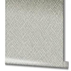 Galerie Earth Collection Silver Textured Crosshatch Effect Sheen Wallpaper Roll