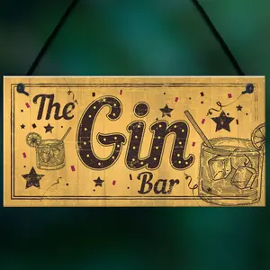 Red Ocean Decorative Drink Gin Bar Funny Gift Man Cave Home Bar Hanging Plaque Pub Sign Gifts