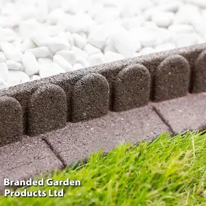 Garden Gear Lawnmower Friendly Flexi-Edge Border Curve Edging Stone Effect Eco Friendly Earth Coloured Recycled Rubber (Earth x1)